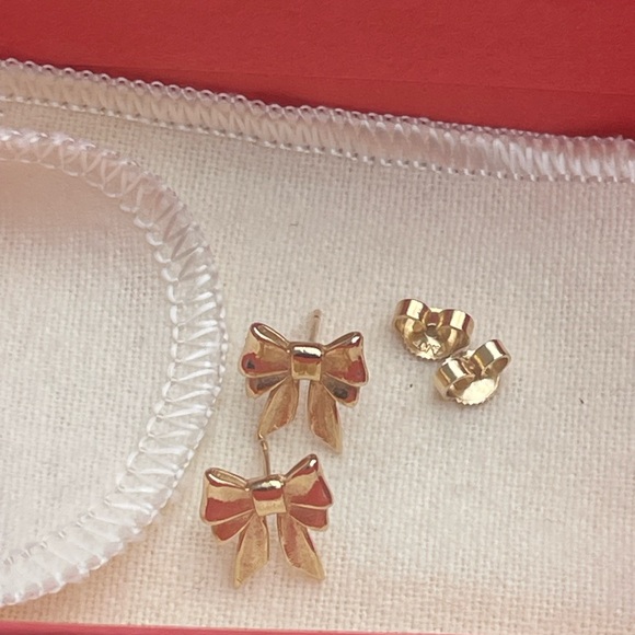 James Avery 14k yellow Gold Bow Back-Post Stud Earrings - Picture 7 of 15